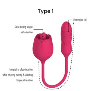 Rose - 2 in 1 Clitoris Stimulator - FRISKY BUSINESS SG